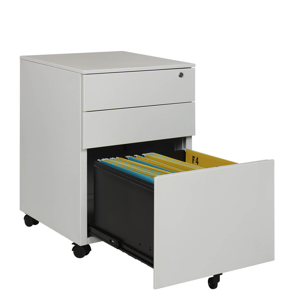 China Office File Storage Mobile Pedestal 3 Tier File Cabinet locks factory  and suppliers